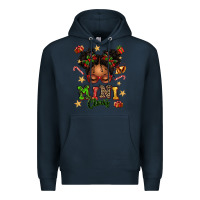 Navy mini claus messy bun Premium Hoodie - texasbilliewilder