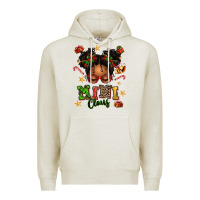 Oatmeal Heather mini claus messy bun Premium Hoodie - texasbilliewilder