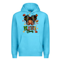 Ocean Blue mini claus messy bun Premium Hoodie - texasbilliewilder