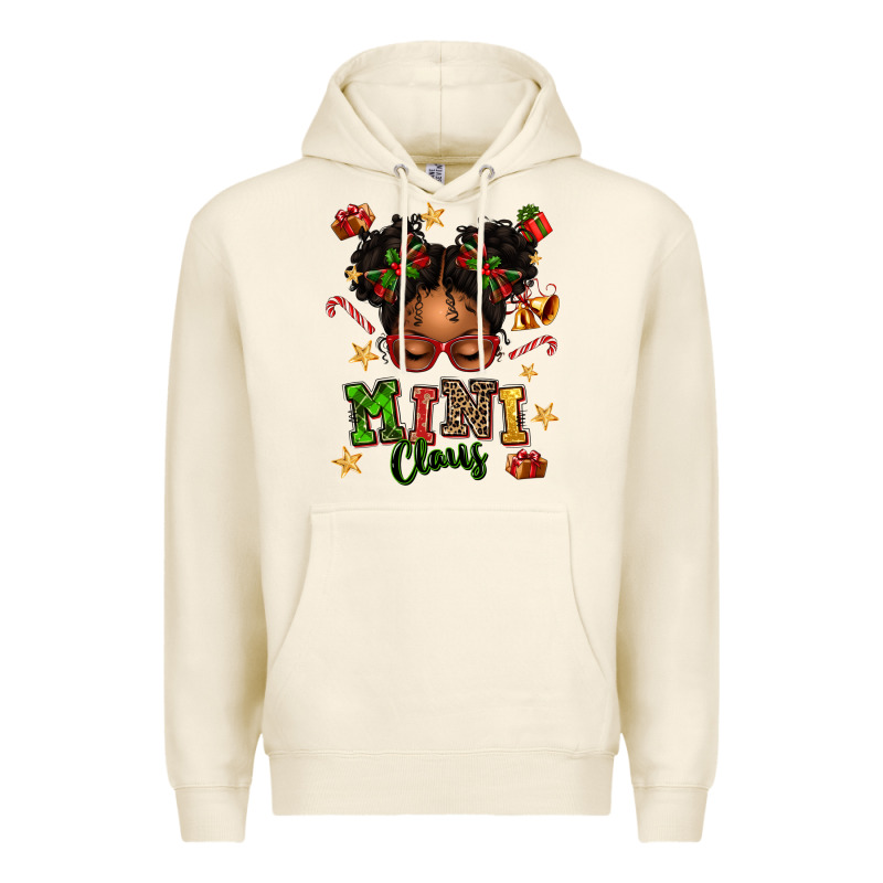 Mini Claus Messy Bun Premium Hoodie by texasbilliewilder | Teevron