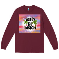 Burgundy salty lil' beach Long Sleeve Tee - MaliasSmallBusiness