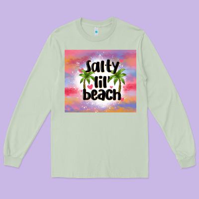Salty Lil' Beach Long Sleeve Tee Designed By Maliassmallbusiness