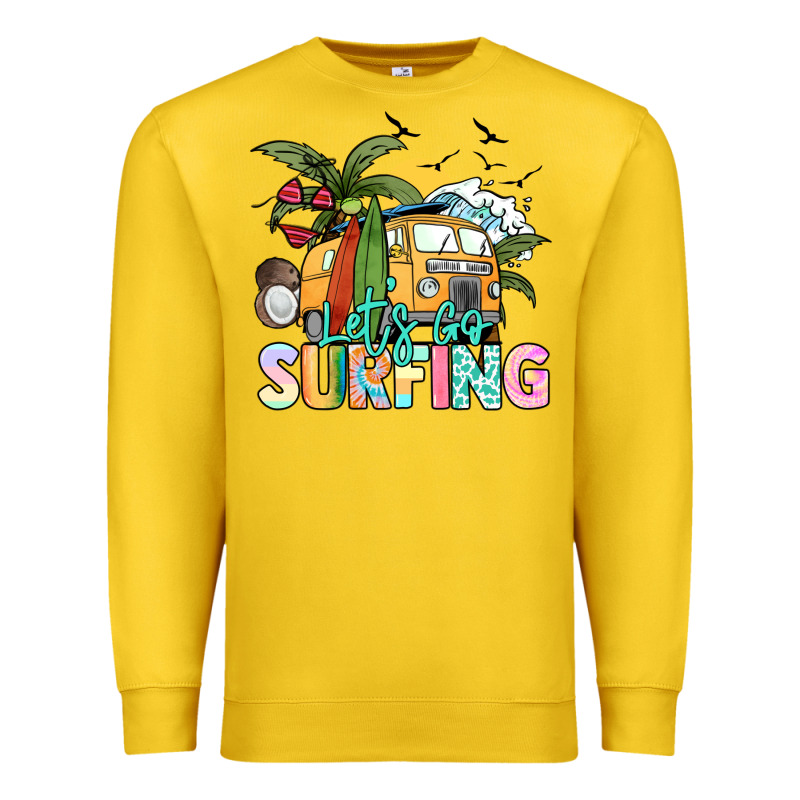 Let's Go Surfing Premium Sweatshirt by NancyCooperArtShop | Teevron