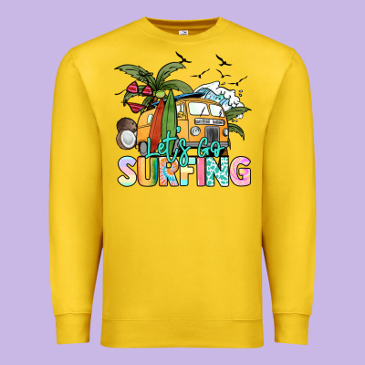 Let's Go Surfing Premium Sweatshirt Designed By Nancycooperartshop