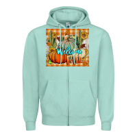 Seafoam welcome fall tumbler Zipper Hoodie - BundleAndBundleShop