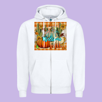 Welcome Fall Tumbler Zipper Hoodie Designed By Bundleandbundleshop