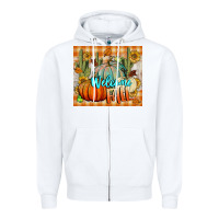 White welcome fall tumbler Zipper Hoodie - BundleAndBundleShop