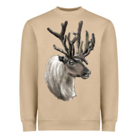 Mushroom Reindeer Buck Deer Head Heavyweight Sweatshirt - LillyAllenDesigns