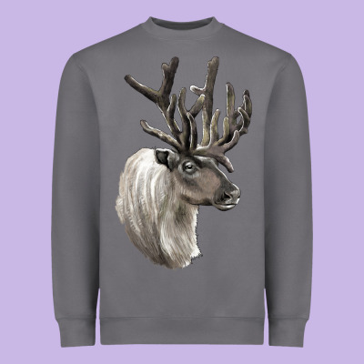 Reindeer Buck Deer Head Heavyweight Sweatshirt Designed By Lillyallendesigns