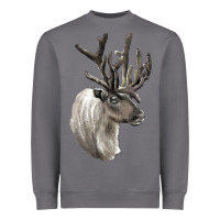 Storm Reindeer Buck Deer Head Heavyweight Sweatshirt - LillyAllenDesigns