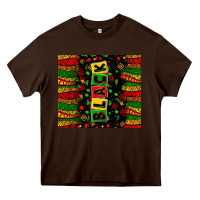 Chocolate Brown Black license letters  juneteenth Heavy Core Tee - Zillion Design Studio