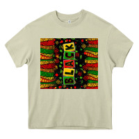 Mossy Black license letters  juneteenth Heavy Core Tee - Zillion Design Studio