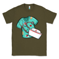 Army Green custom name nurse scrubs   font easter risen Classic Tee - MaliasSmallBusiness