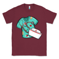 Burgundy custom name nurse scrubs   font easter risen Classic Tee - MaliasSmallBusiness