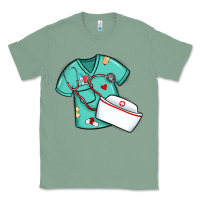 Sage custom name nurse scrubs   font easter risen Classic Tee - MaliasSmallBusiness