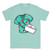 Seafoam custom name nurse scrubs   font easter risen Classic Tee - MaliasSmallBusiness