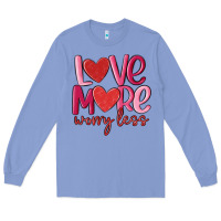 Colony Blue love more worry less Long Sleeve Tee - MaliasSmallBusiness