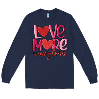 Navy love more worry less Long Sleeve Tee - MaliasSmallBusiness