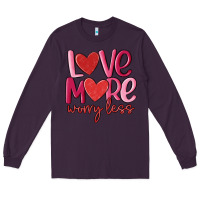 Plum love more worry less Long Sleeve Tee - MaliasSmallBusiness