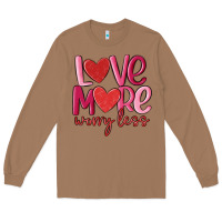 Toasted Coconut love more worry less Long Sleeve Tee - MaliasSmallBusiness