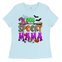 Baby Blue one spooky mama Ladies Tee - Zillion Design Studio