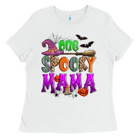 White one spooky mama Ladies Tee - Zillion Design Studio
