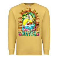 Antique Gold Life's a beach make some waves Premium Sweatshirt - NancyCooperArtShop