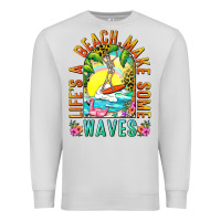Dove Grey Life's a beach make some waves Premium Sweatshirt - NancyCooperArtShop