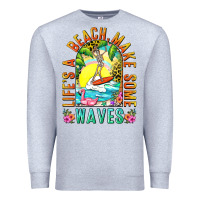 Heather Grey Life's a beach make some waves Premium Sweatshirt - NancyCooperArtShop