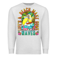 Oatmeal Heather Life's a beach make some waves Premium Sweatshirt - NancyCooperArtShop