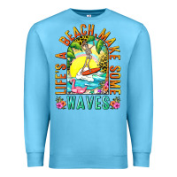 Ocean Blue Life's a beach make some waves Premium Sweatshirt - NancyCooperArtShop