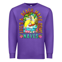 Purple Life's a beach make some waves Premium Sweatshirt - NancyCooperArtShop