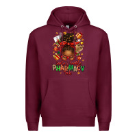 Burgundy santas favorite pharmacy tech afro messy bun Premium Hoodie - texasbilliewilder