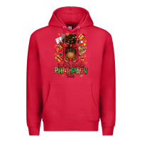 Cardinal santas favorite pharmacy tech afro messy bun Premium Hoodie - texasbilliewilder