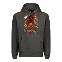 Charcoal Heather santas favorite pharmacy tech afro messy bun Premium Hoodie - texasbilliewilder