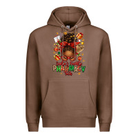 Chestnut santas favorite pharmacy tech afro messy bun Premium Hoodie - texasbilliewilder