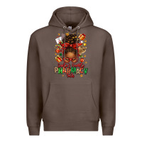 Coffee santas favorite pharmacy tech afro messy bun Premium Hoodie - texasbilliewilder