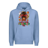 Colony Blue santas favorite pharmacy tech afro messy bun Premium Hoodie - texasbilliewilder