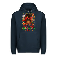 Navy santas favorite pharmacy tech afro messy bun Premium Hoodie - texasbilliewilder