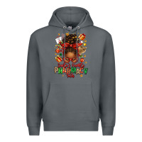 Rock santas favorite pharmacy tech afro messy bun Premium Hoodie - texasbilliewilder