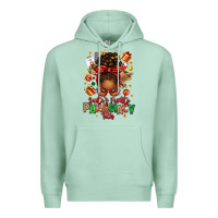 Seafoam santas favorite pharmacy tech afro messy bun Premium Hoodie - texasbilliewilder