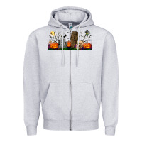Heather Grey headstone and coffin lebbey glass Zipper Hoodie - BundleAndBundleShop