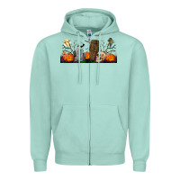 Seafoam headstone and coffin lebbey glass Zipper Hoodie - BundleAndBundleShop