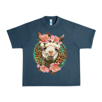 Midnight Navy western llama and roses Urban Heavy Tee - LillyAllenDesigns