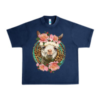 Navy western llama and roses Urban Heavy Tee - LillyAllenDesigns