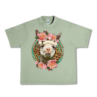 Oil Green western llama and roses Urban Heavy Tee - LillyAllenDesigns