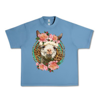 Pebble Blue western llama and roses Urban Heavy Tee - LillyAllenDesigns