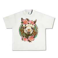 Pistachio western llama and roses Urban Heavy Tee - LillyAllenDesigns