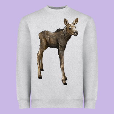 Moose Fawn Deer Heavyweight Sweatshirt Designed By Lillyallendesigns