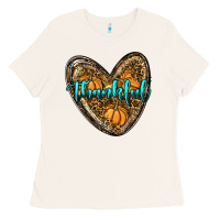 Bone thankful pumpkin heart Ladies Tee - RanaPortraitStore